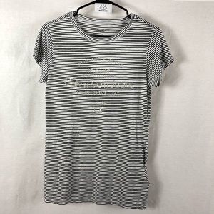 Calvin Klein Stripe Silver Foil Tee Shirt